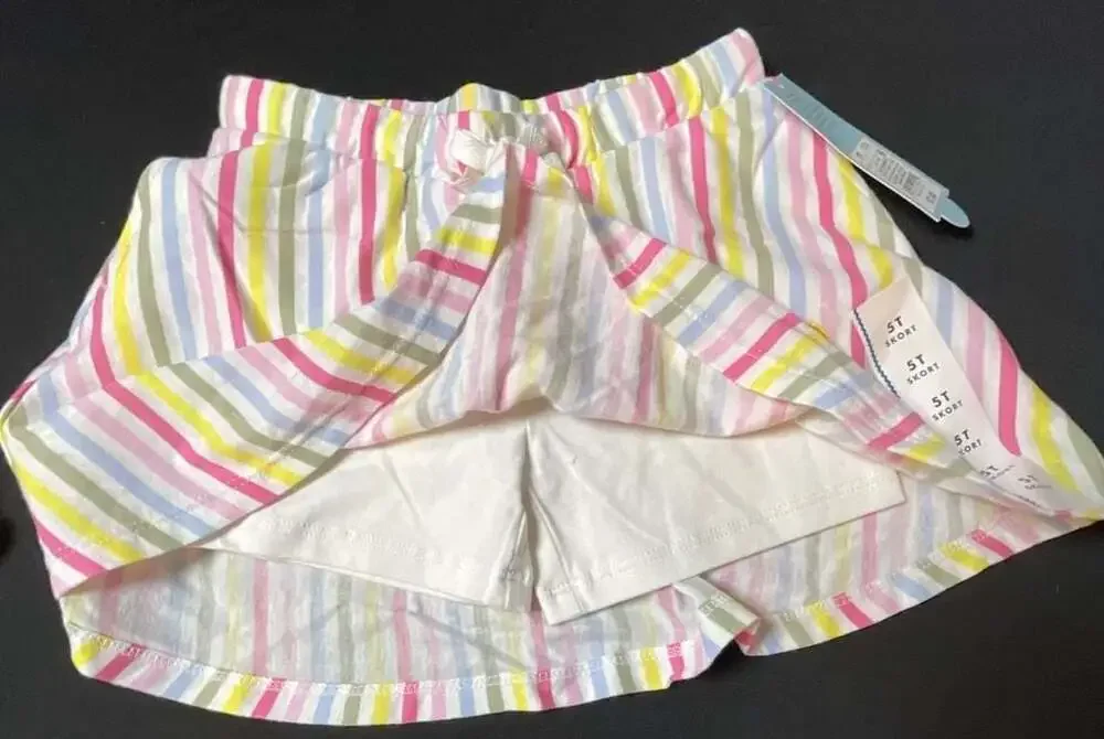Cat & Jack Toddler Girls Multi Stripe Skort Size 5T